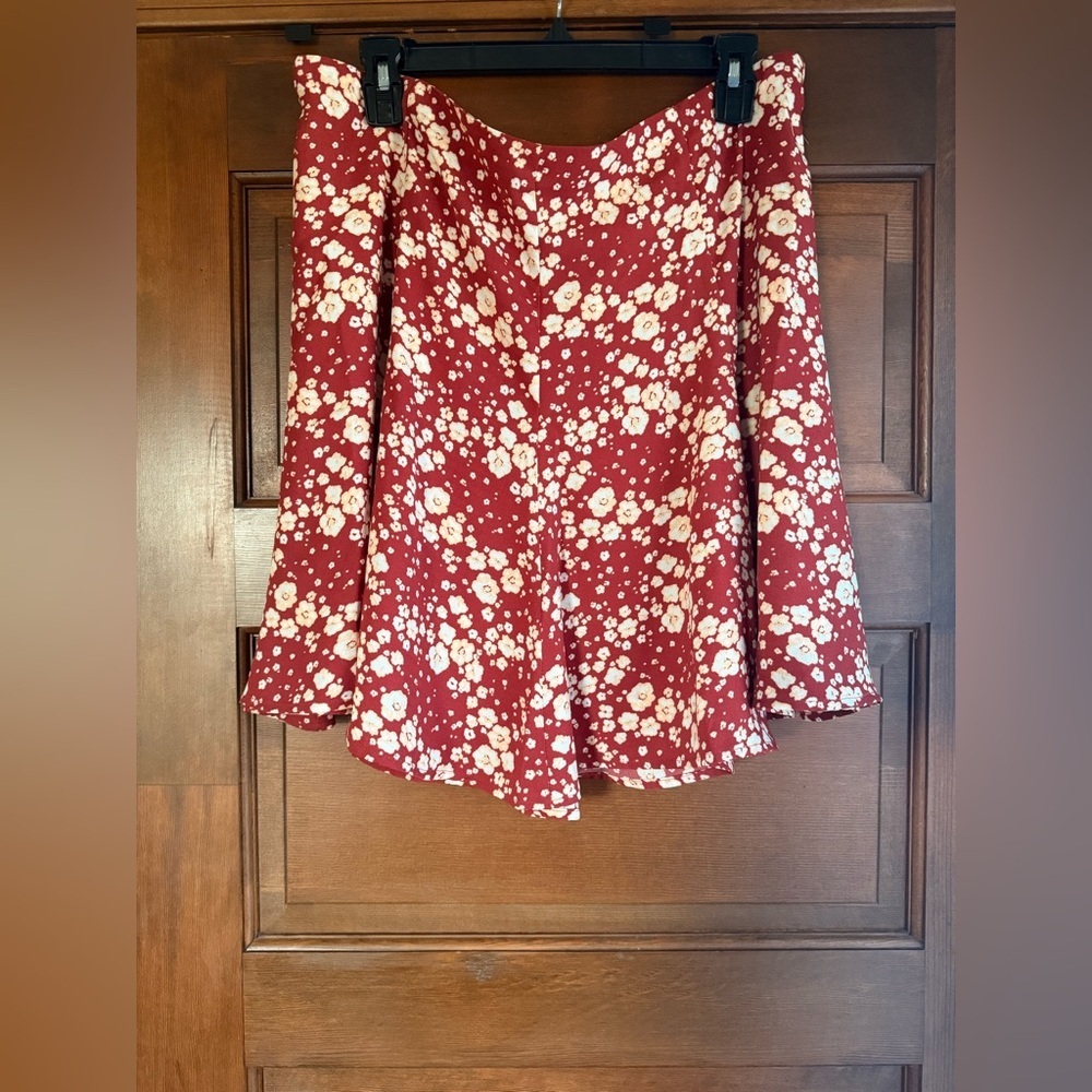 LC LAUREN CONRAD FLORAL GODET MINI SKIRT - Picture 3 of 6